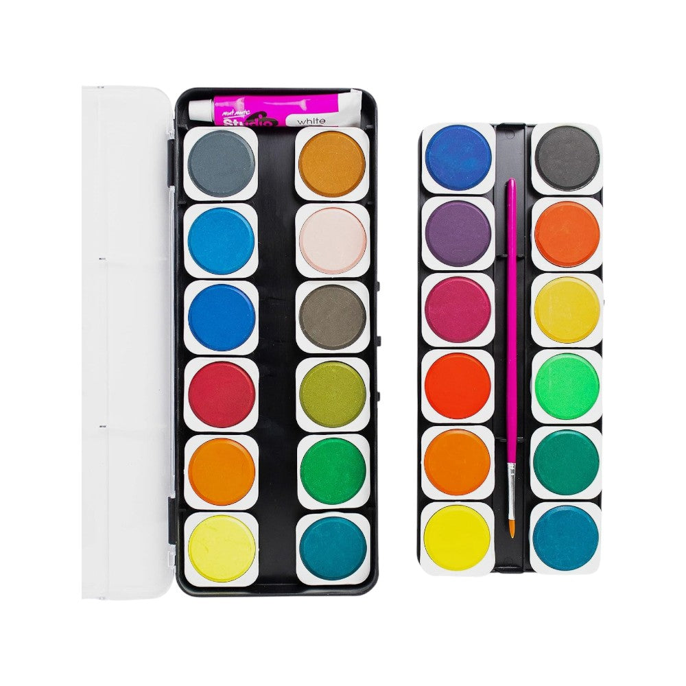 Discovery Set 26 - Watercolour Cakes, Brush, and White Paint